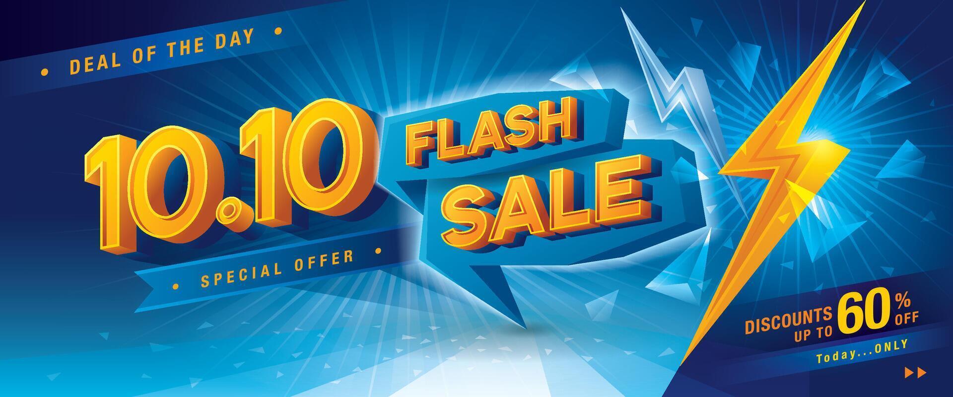 10.10 Shopping Day Flash Sale Banner Template design special offer discount, Shopping banner template vector