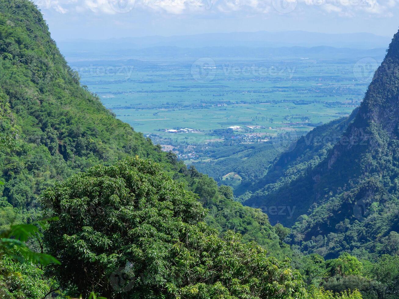 Scenic view landscape of mountains in northern Thailand photo