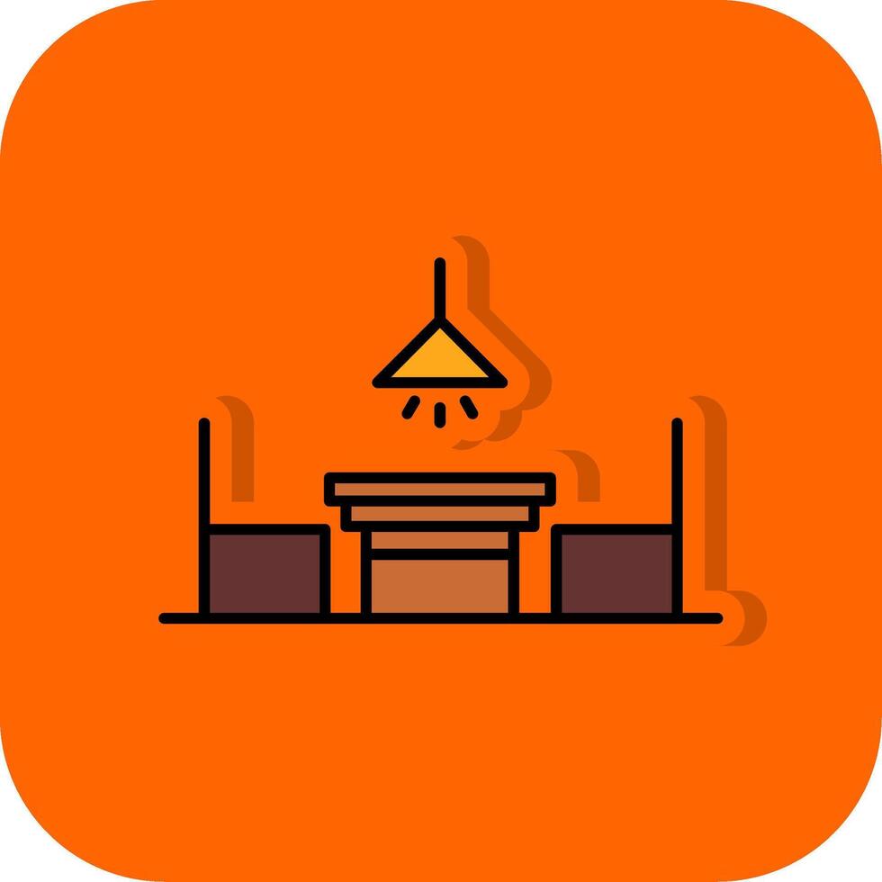 cocina mesa lleno naranja antecedentes icono vector