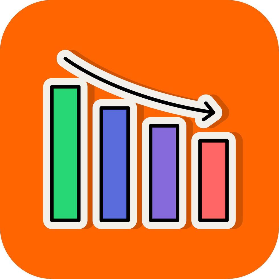 Reputation Loss Filled Orange background Icon vector