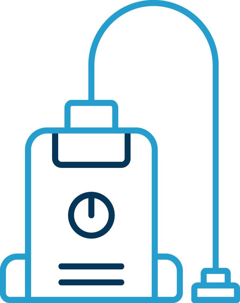 Vacuum Cleaner Line Blue Two Color Icon vector