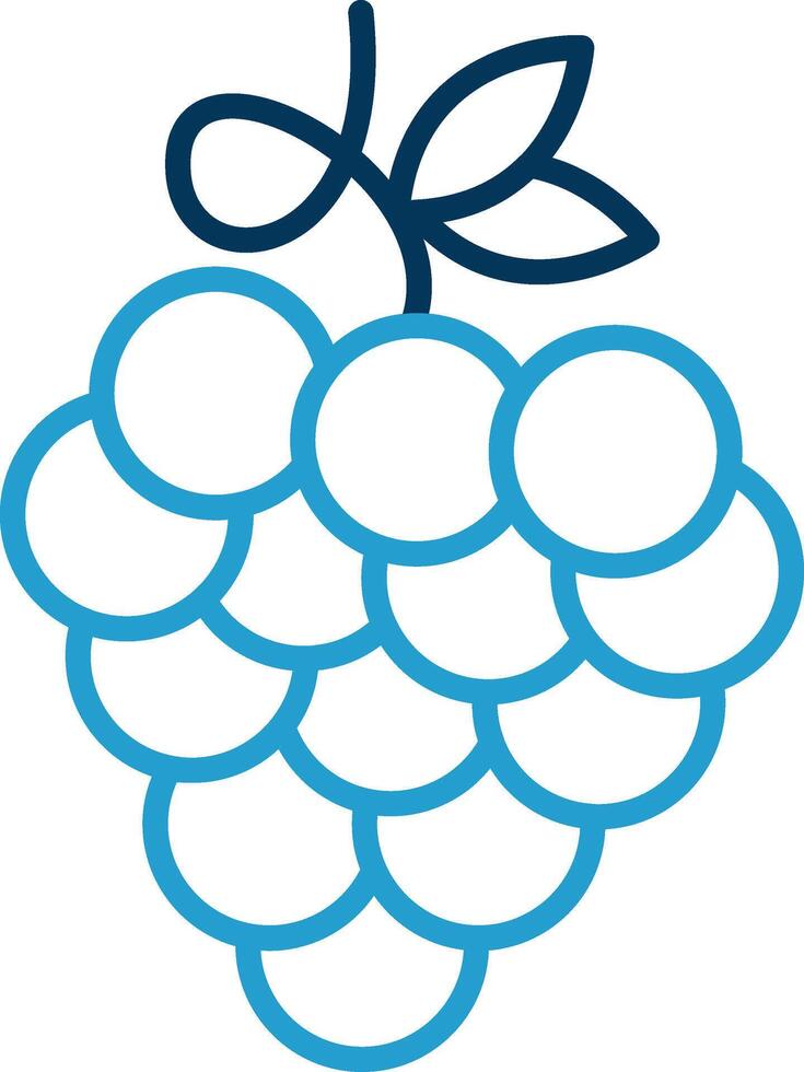 Zinfandel Grapes Line Blue Two Color Icon vector