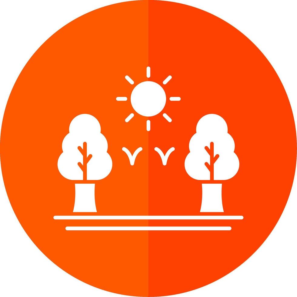 Forest Glyph Red Circle Icon vector