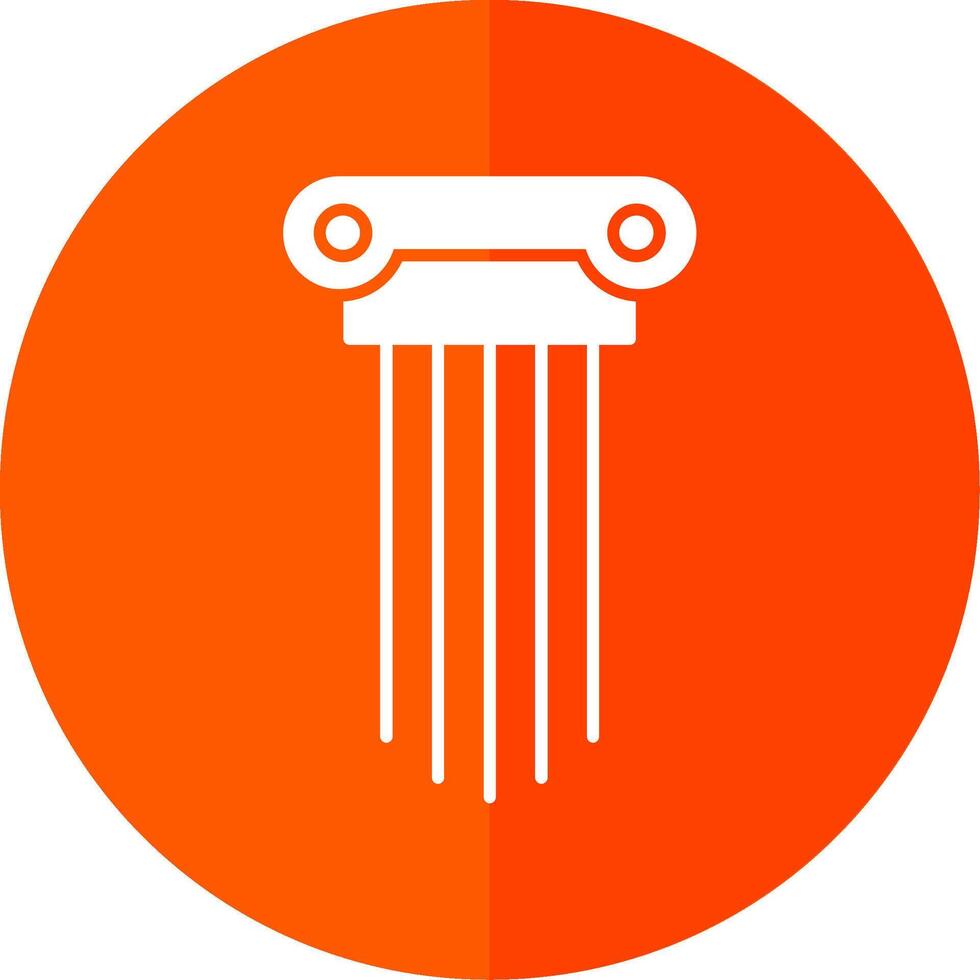 Greek Pillars Glyph Red Circle Icon vector
