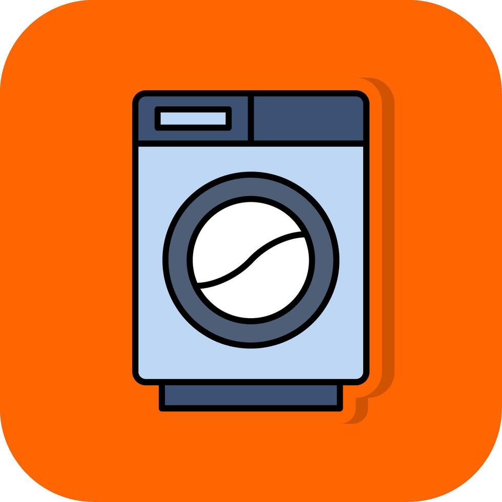 Washing Machine Filled Orange background Icon vector