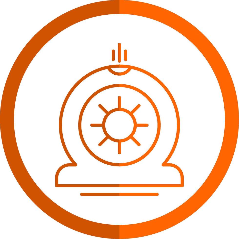 Flat Tire Line Orange Circle Icon vector