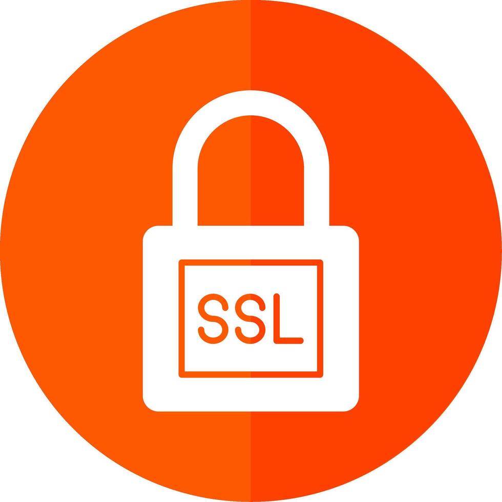 SSL Glyph Red Circle Icon vector