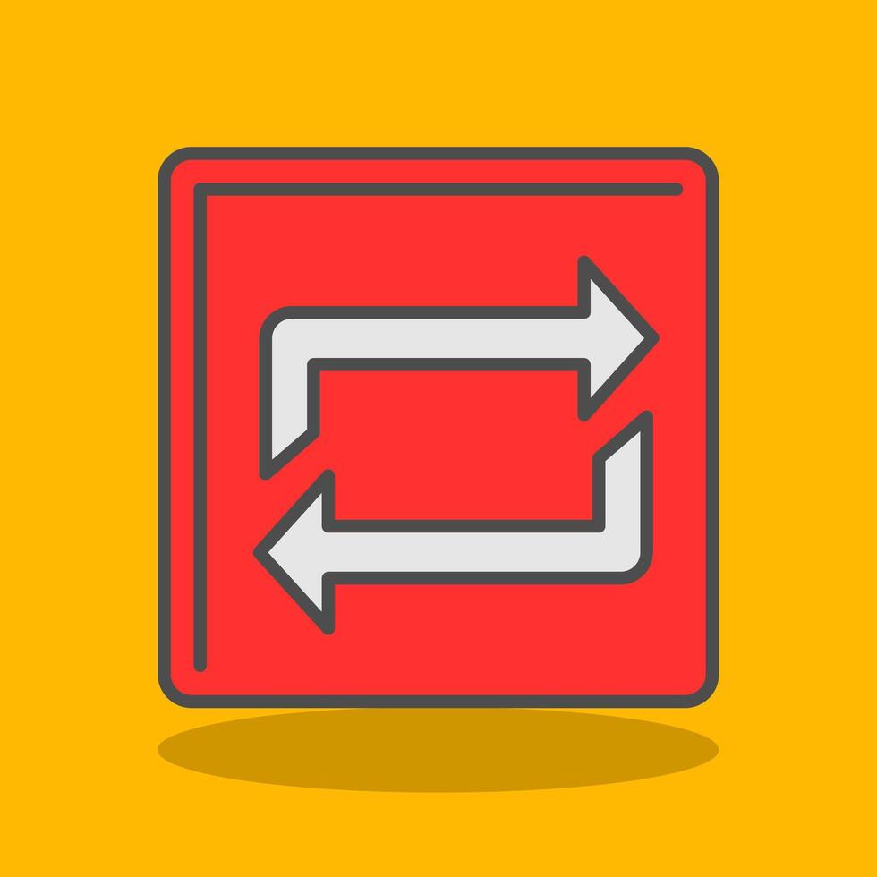 Repeat Filled Shadow Icon vector