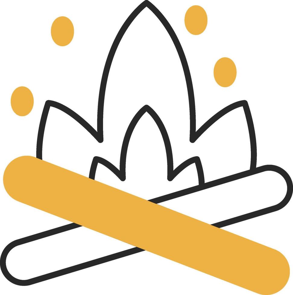 Bonfire Skined Filled Icon vector