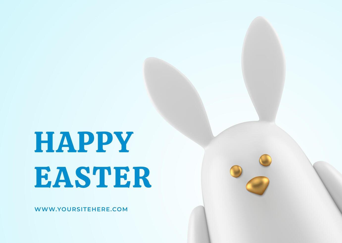 contento Pascua de Resurrección Conejo chuchería animal fiesta 3d saludo tarjeta diseño modelo realista vector