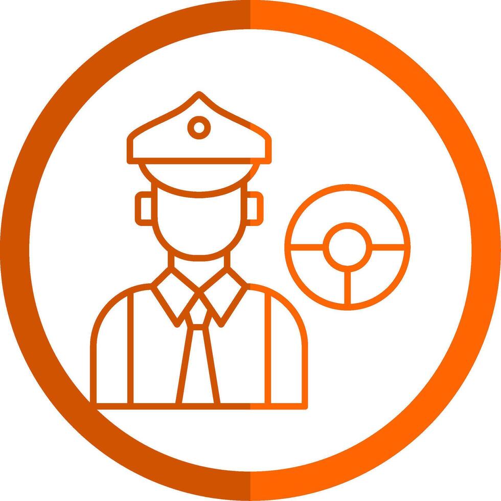 Driver Line Orange Circle Icon vector