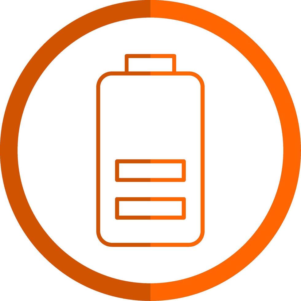 batería línea naranja circulo icono vector
