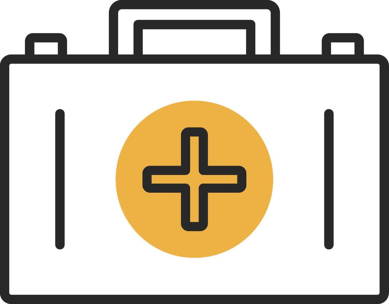 Medical Kit Skined Filled Icon vector