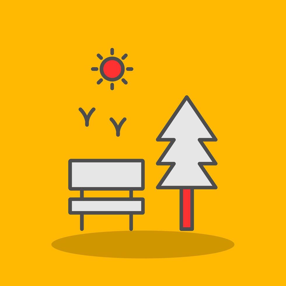 Park Filled Shadow Icon vector