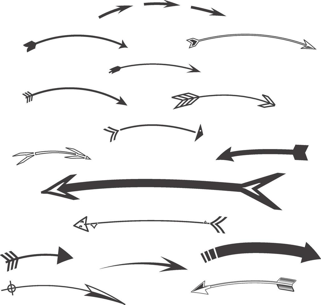 Set of simple different arrows vector
