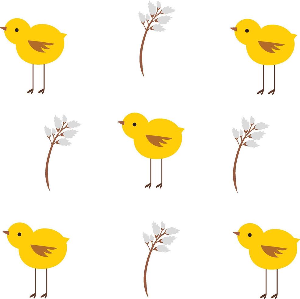 Small yellow bird on white background vector