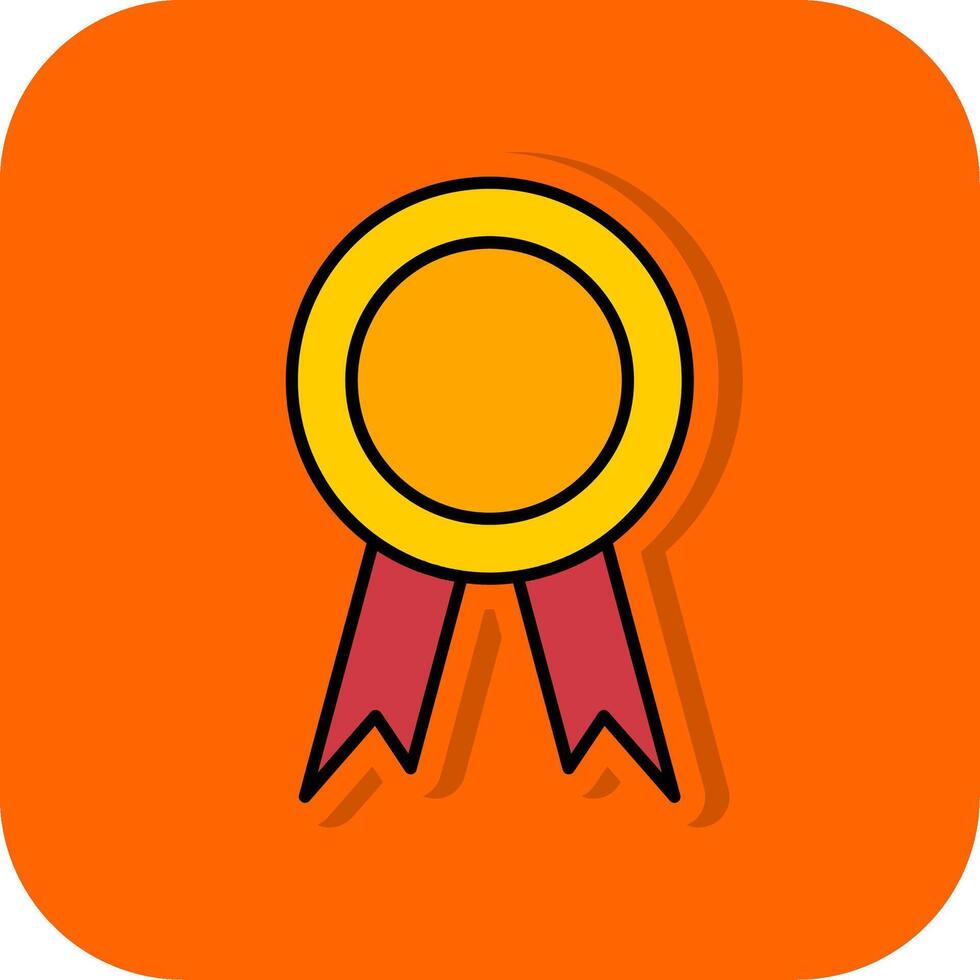 Award Filled Orange background Icon vector