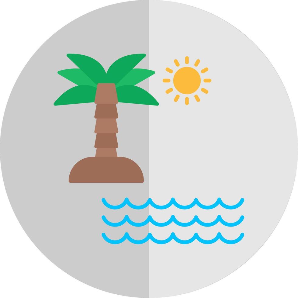 Beach Flat Scale Icon vector