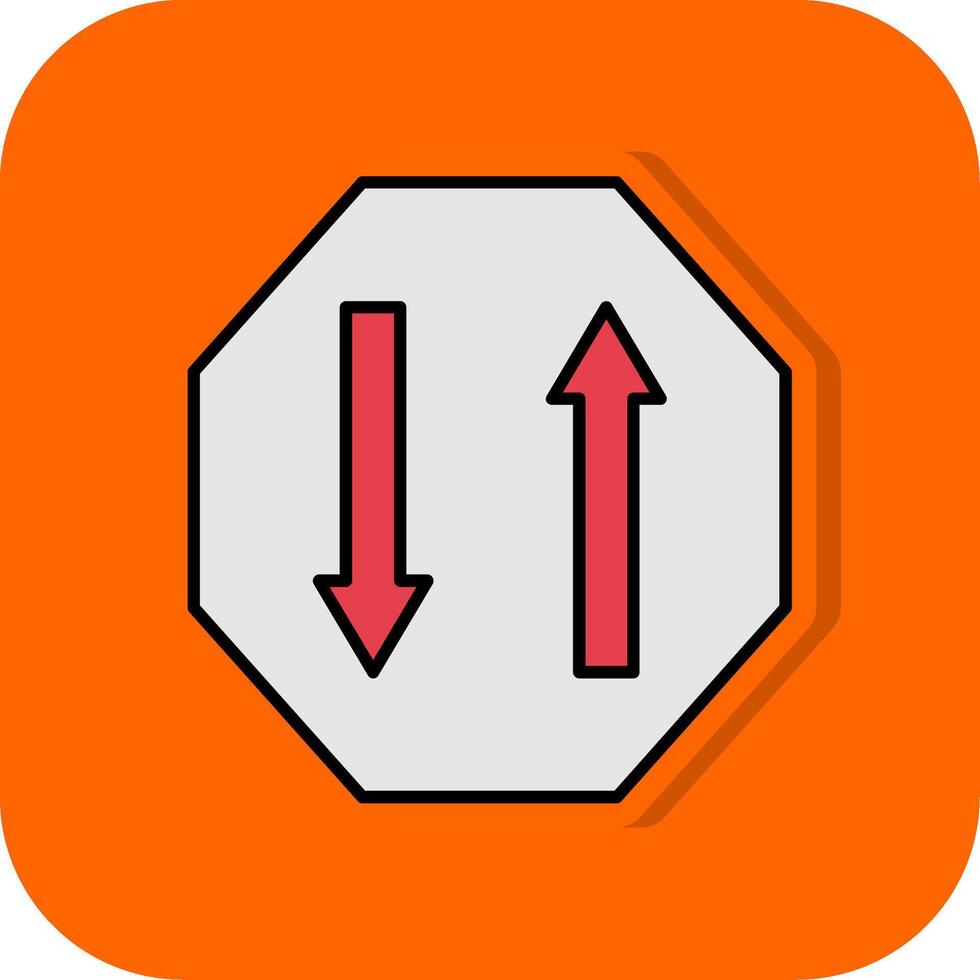 Two Way Filled Orange background Icon vector