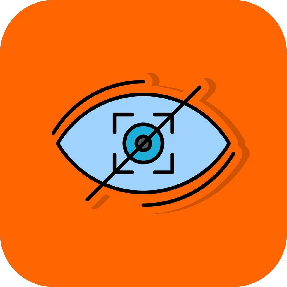 Visibility Off Filled Orange background Icon vector