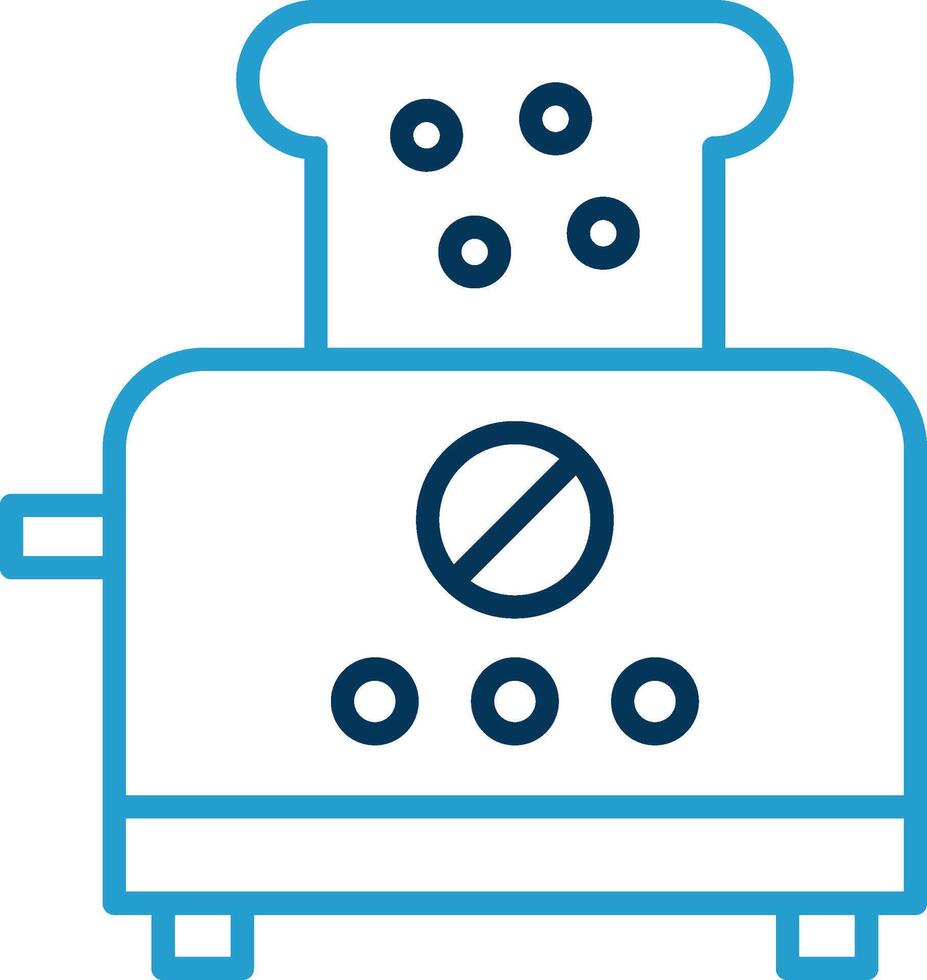 Toaster Line Blue Two Color Icon vector