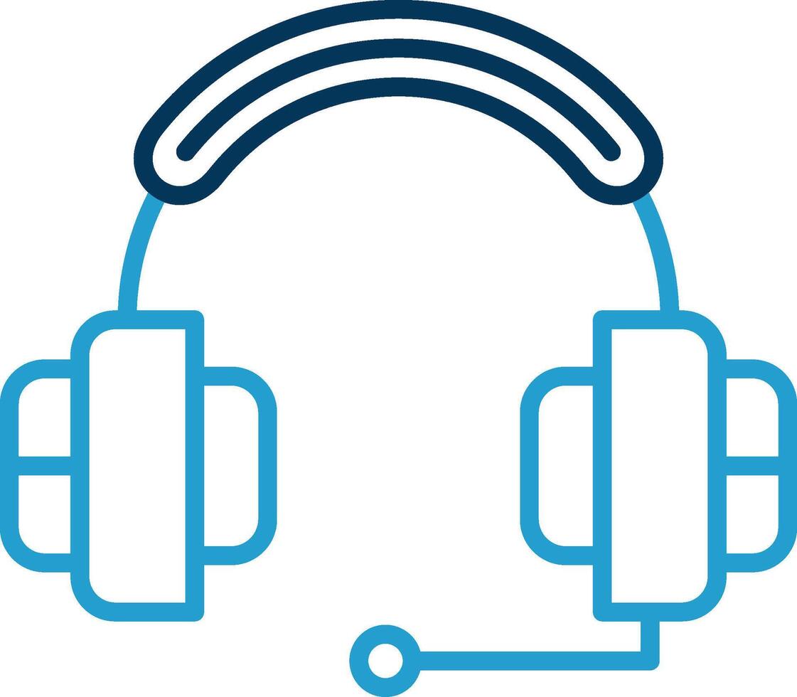 Headphone Line Blue Two Color Icon vector