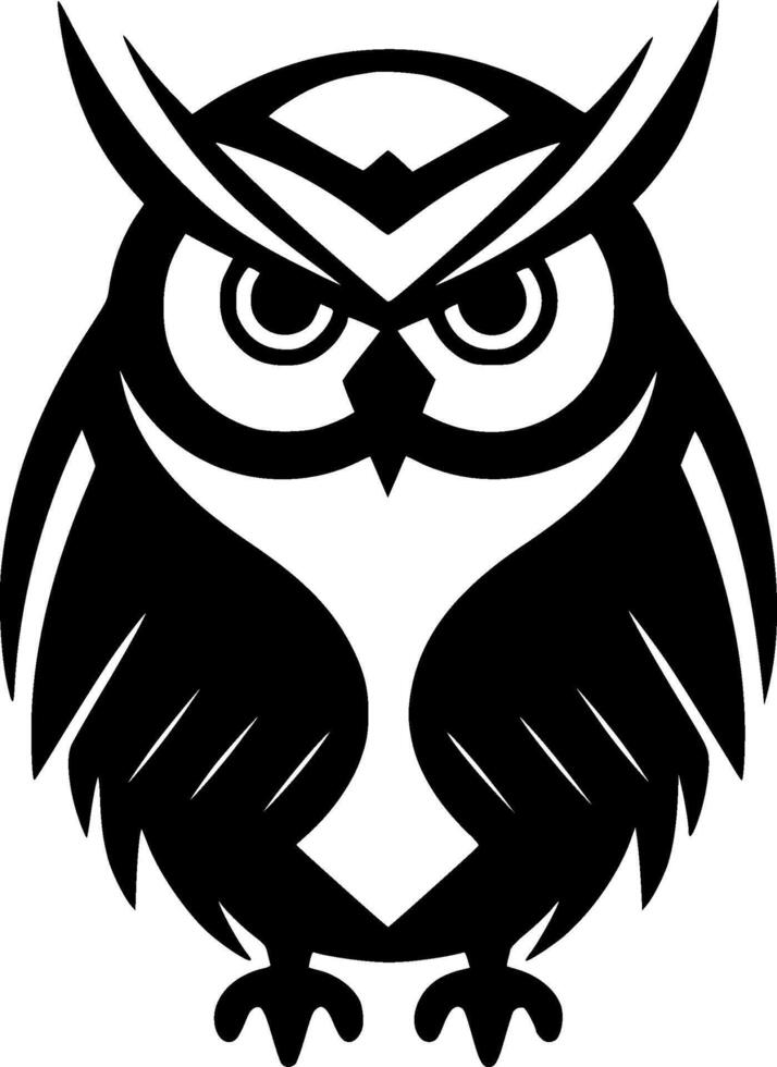 Owl, Black and White illustration vector