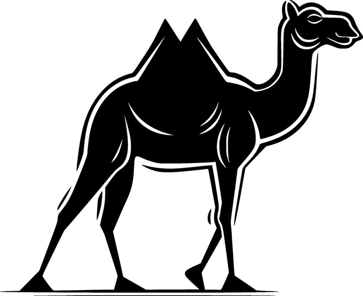 Camel, Black and White illustration vector