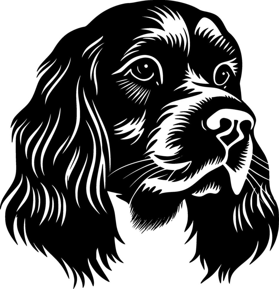 perro, negro y blanco ilustración vector