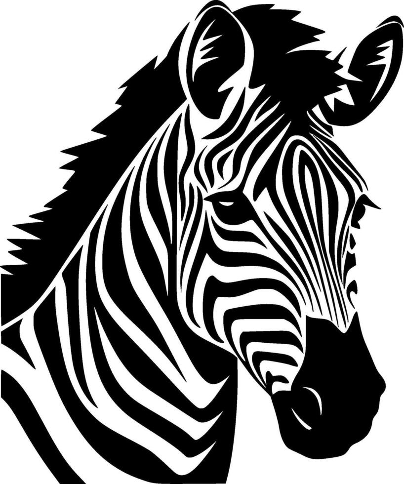 Zebra, Black and White illustration vector