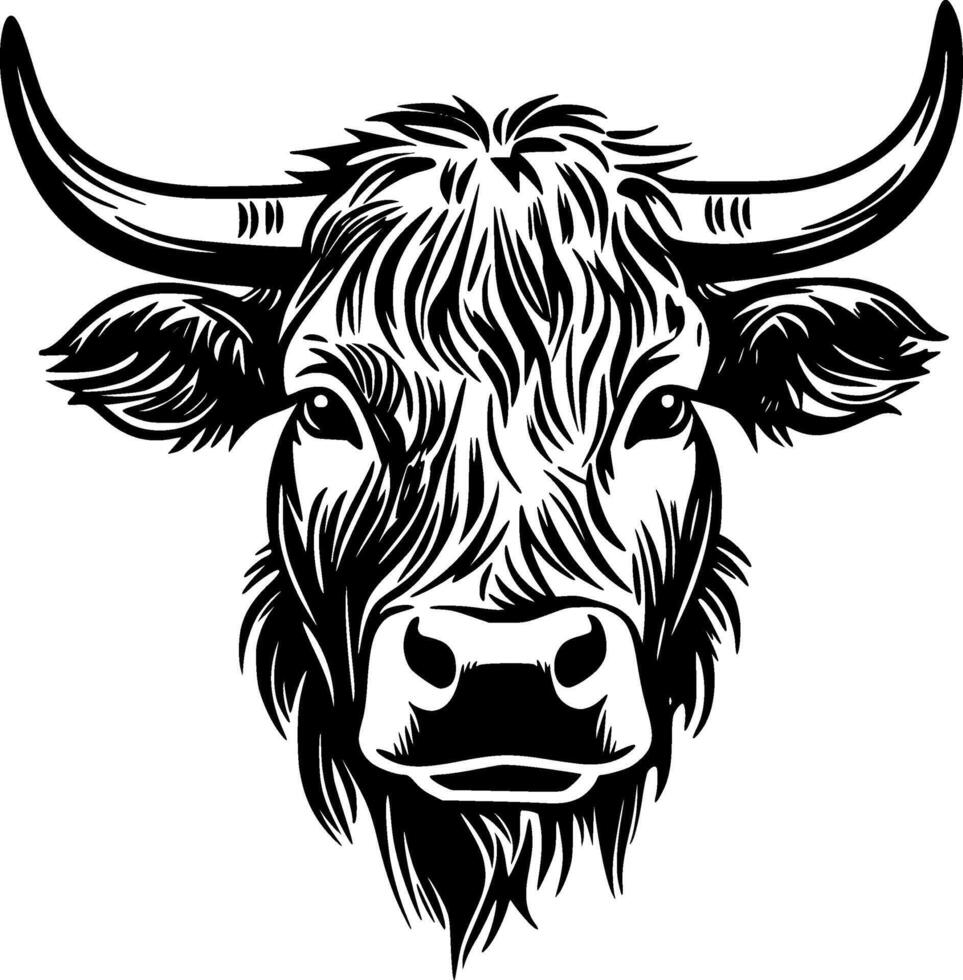 Highland Cow - High Quality Logo - illustration ideal for T-shirt graphic vector