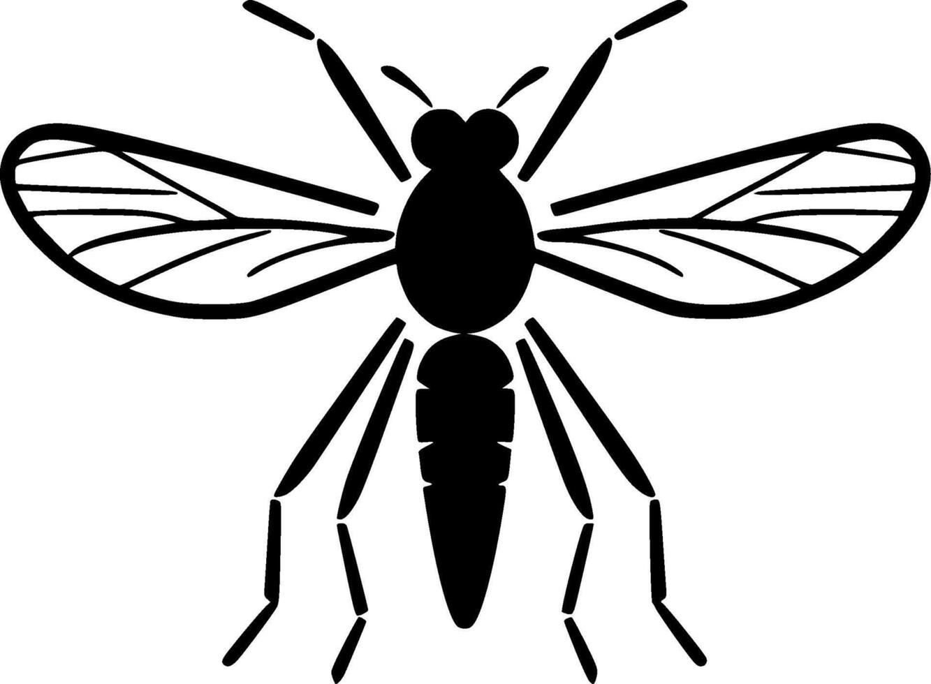 Mosquito - Black and White Isolated Icon - illustration vector