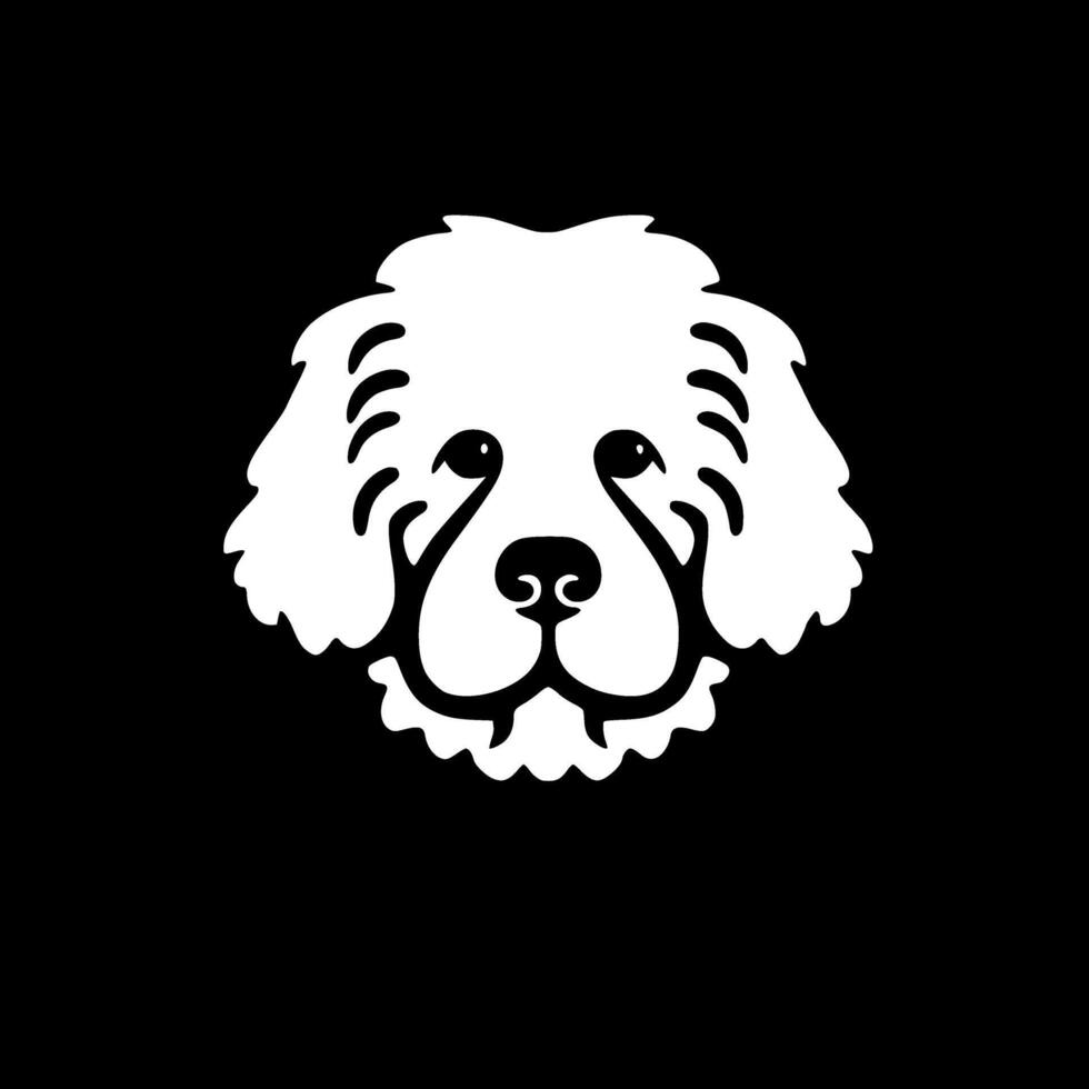 bichón frise - negro y blanco aislado icono - ilustración vector