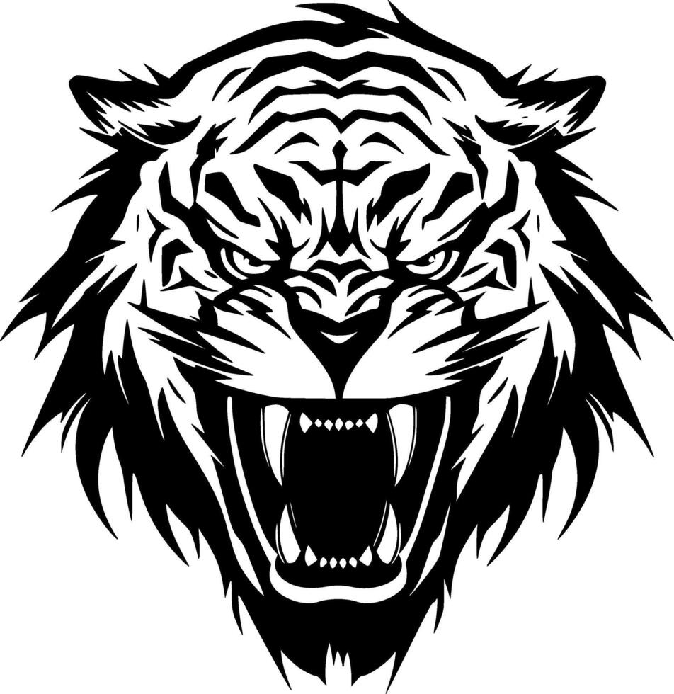 Tiger, Minimalist and Simple Silhouette - illustration vector