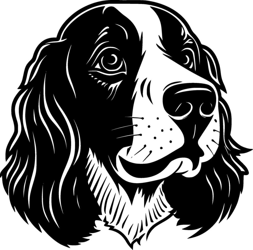 perro - negro y blanco aislado icono - ilustración vector