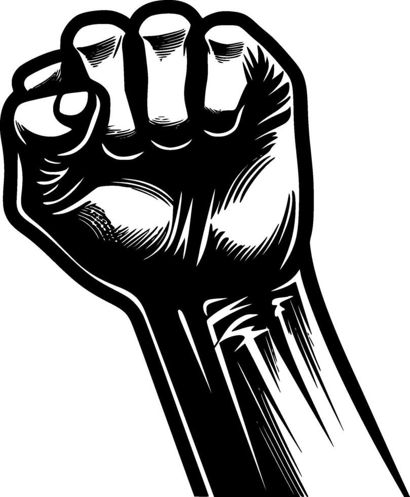 Hand Fist, Minimalist and Simple Silhouette - illustration vector