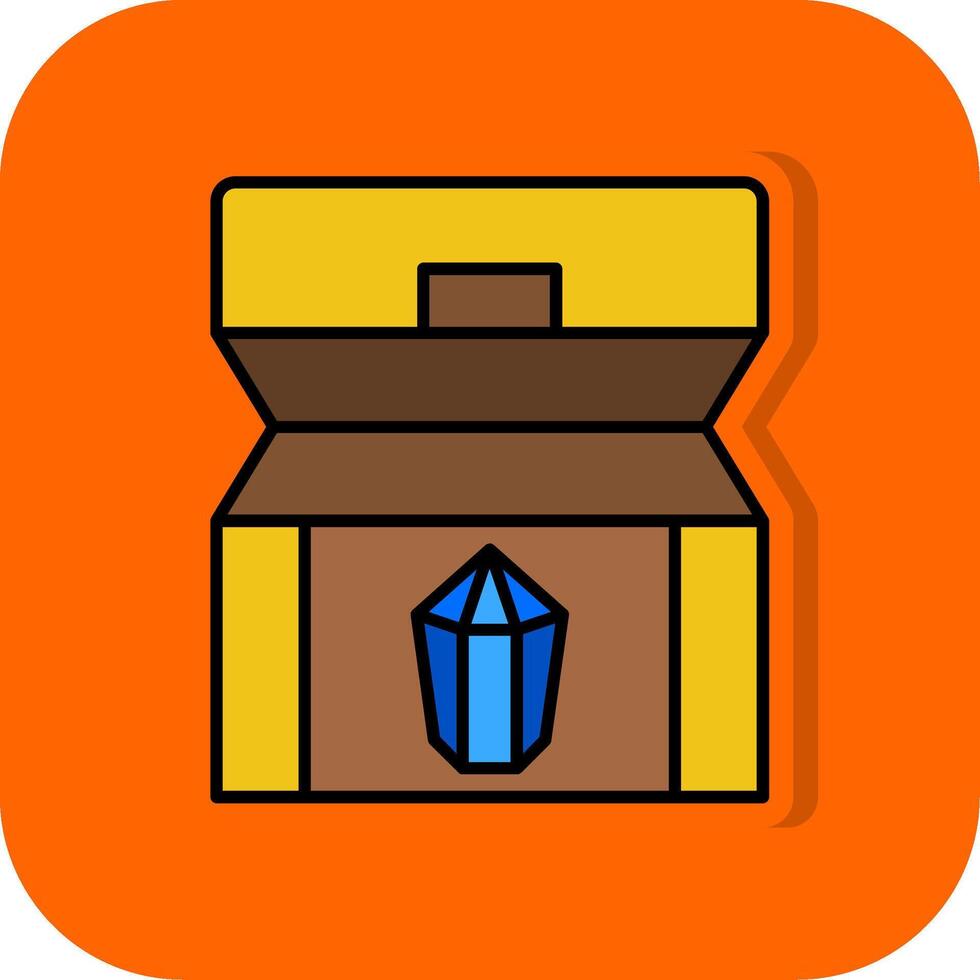 Treasure chest Filled Orange background Icon vector