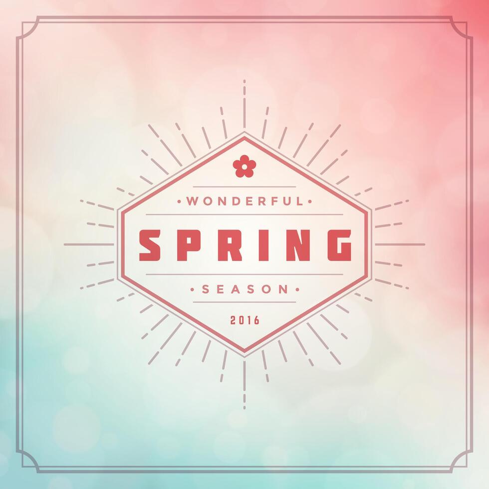 Spring Typographic Poster or Greeting Card Design. vector