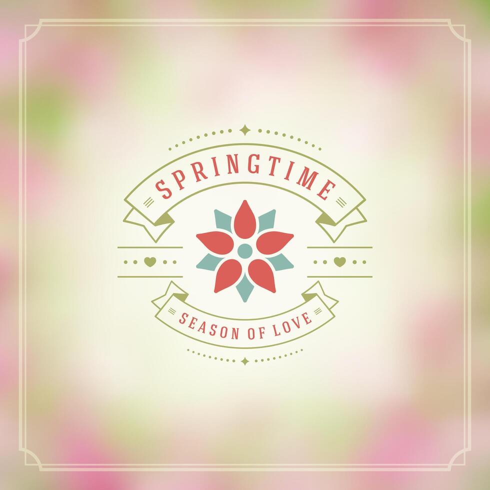 Spring Typographic Greeting Card or Poster Design. vector