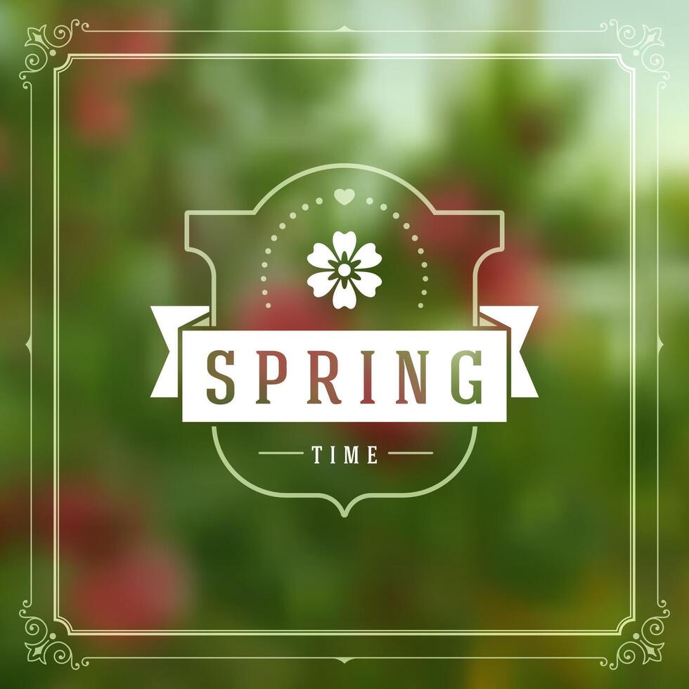 Spring Typographic Greeting Card or Poster Design. vector