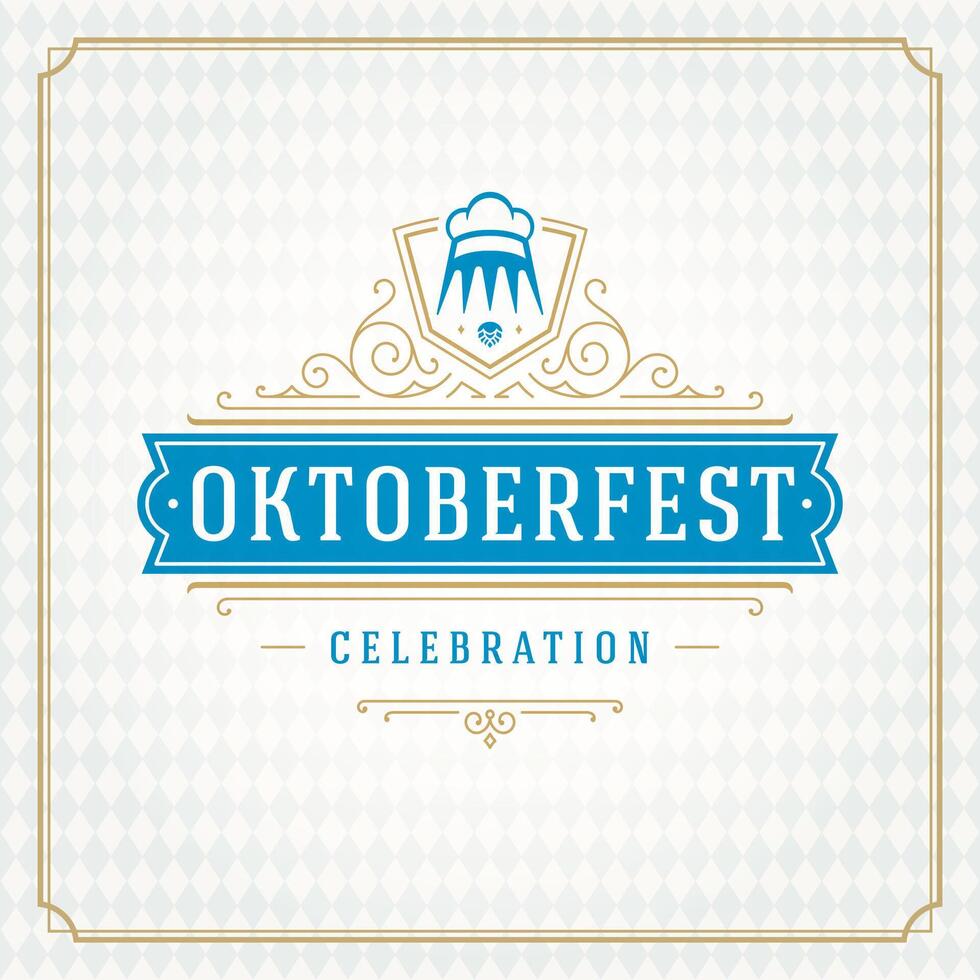 Oktoberfest Celebration With Traditional Beer Emblem vector