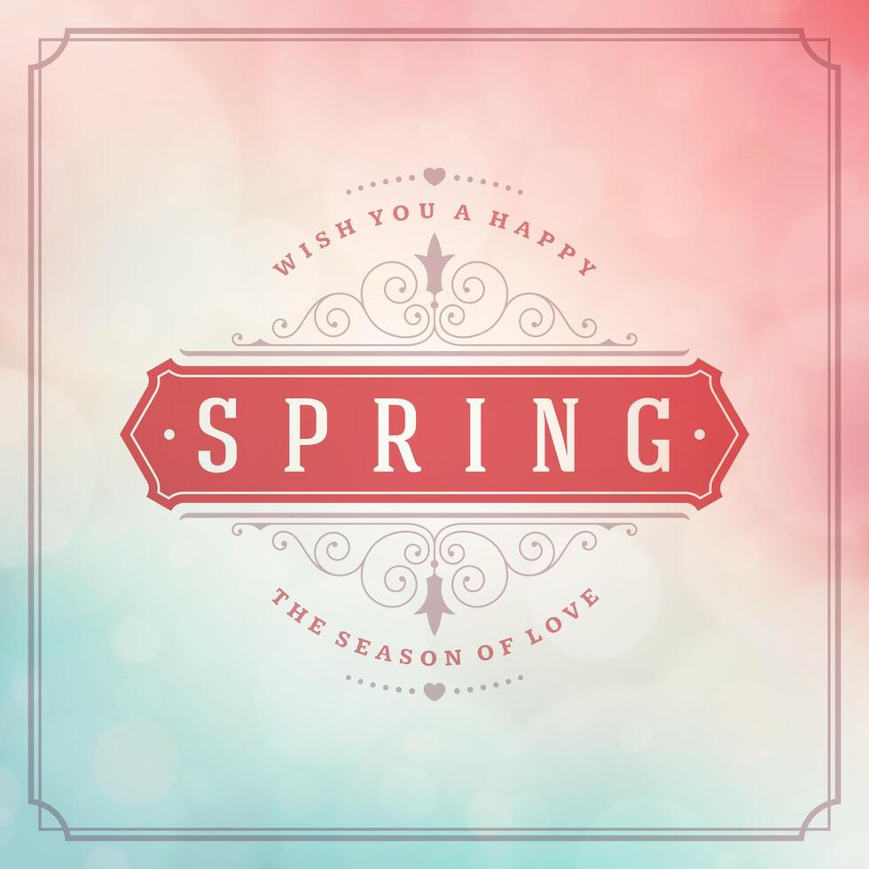 Spring Typographic Poster or Greeting Card Design. vector