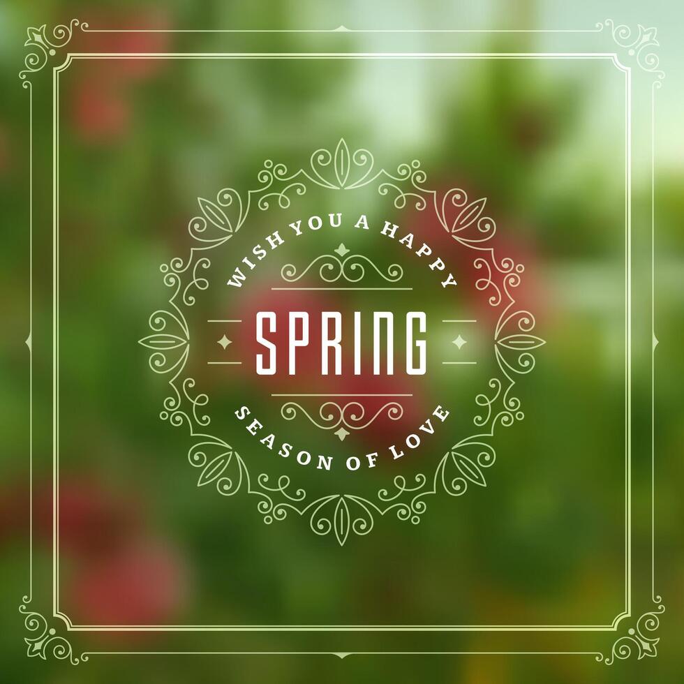 Spring Typographic Greeting Card or Poster Design. vector