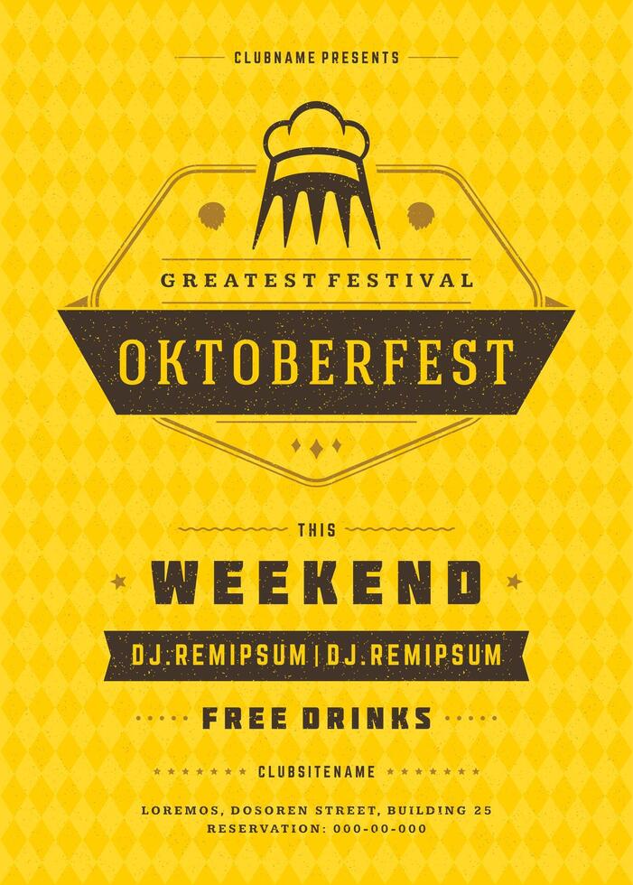 Oktoberfest Celebration Poster With Date and Invitation vector