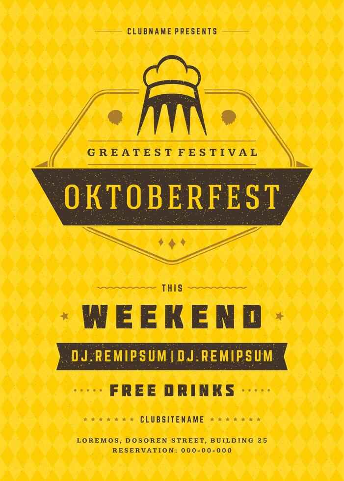 Oktoberfest Celebration Poster With Date and Invitation vector