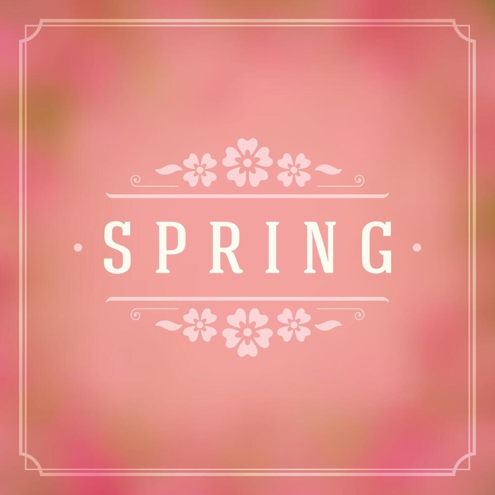 Spring Typographic Poster or Greeting Card Design. vector