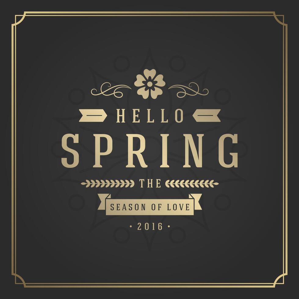 Spring Typographic Poster or Greeting Card Design. vector