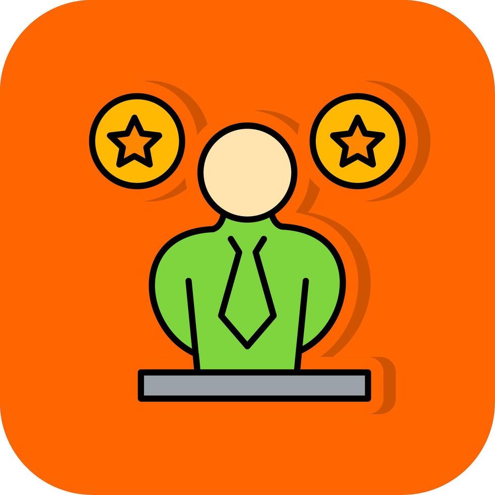 Leader Filled Orange background Icon vector