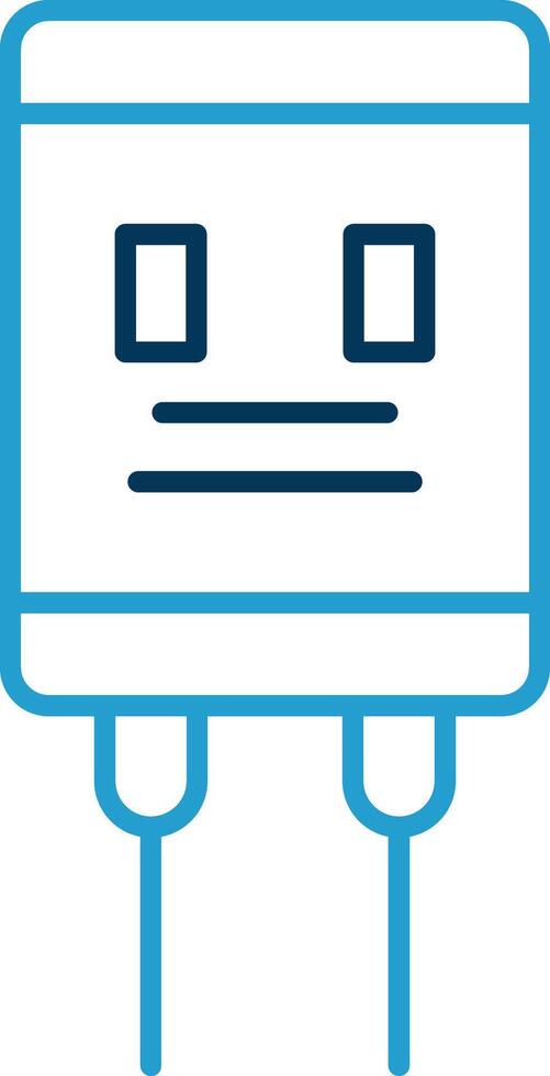 Capacitor Line Blue Two Color Icon vector