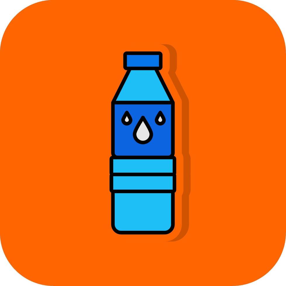 agua botella lleno naranja antecedentes icono vector